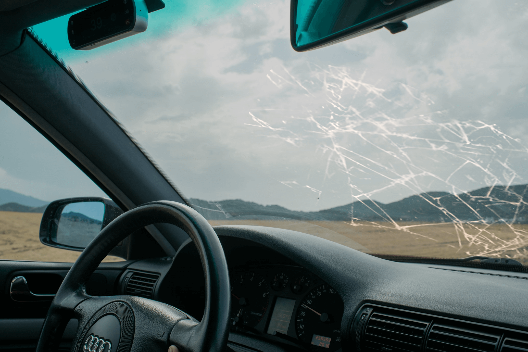 Broken Audi Windshield