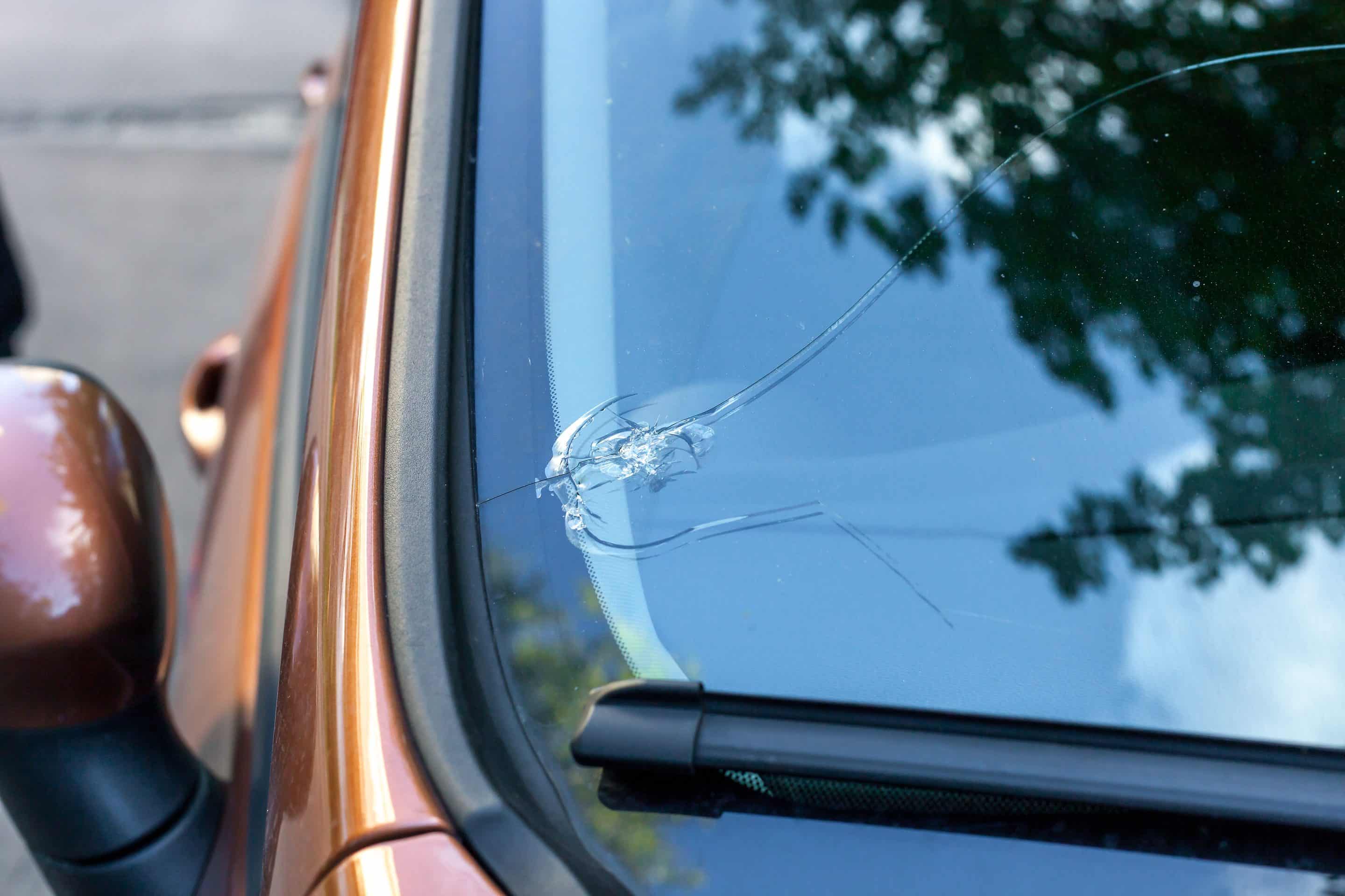 Slightly Cracked Windshield